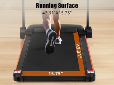 NEW Treadmills for Home, 2.5HP Quiet Folding Treadmill with Heart Rate Sensor, 300lbs Weight Capacity, 7.5MPH