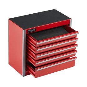 Tool Box 8.6-inch Portable Metal Tool Box with 5 Drawers Tool Organizer Red