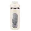 64Oz Glass Water Bottle Sports Water Bottle Motivational Water Bottle Water Intake Tracker Bottle with Straw Time Marker Silicone Sleeve Handle for Gy