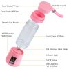 Portable Juicer Blender USB Rechargeable Juicer Cup Fruit Baby Food Mixing Machine w/ 6 Blades Powerful Motor