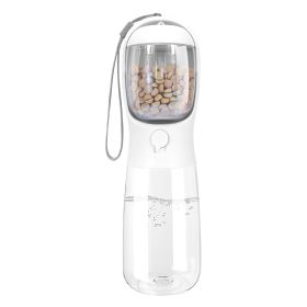 18.6OZ Portable Dog Water Bottle Pet Water Dispenser with Detachable Food Container Leak-Proof Lock Design for Dog Walking Traveling Hiking Outdoor Ac (Option: TravelBottleWhite)