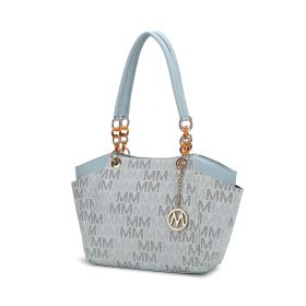MKF Collection Cameron Tote Women's Bag by Mia K (Color: Light Blue, Material: Vegan Leather)