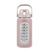 34Oz Glass Water Bottle Sports Water Bottle Motivational Water Bottle Water Intake Tracker Bottle with Straw Time Marker Silicone Sleeve Handle for Gy
